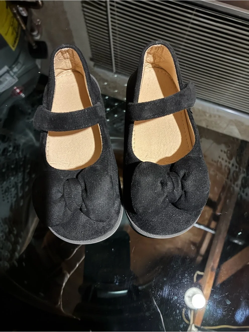 Kids Mary Jane Bow Shoes in Black